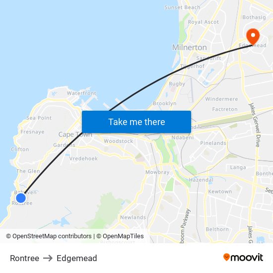 Rontree to Edgemead map