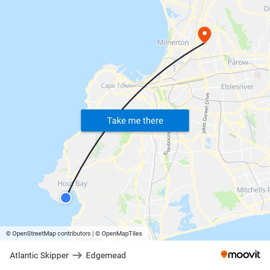 Atlantic Skipper to Edgemead map