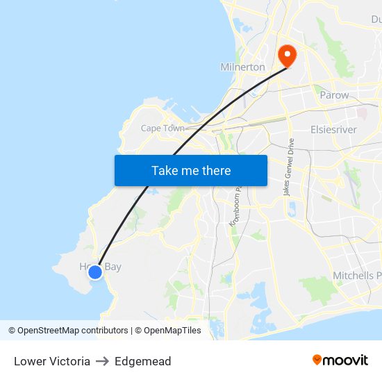 Lower Victoria to Edgemead map