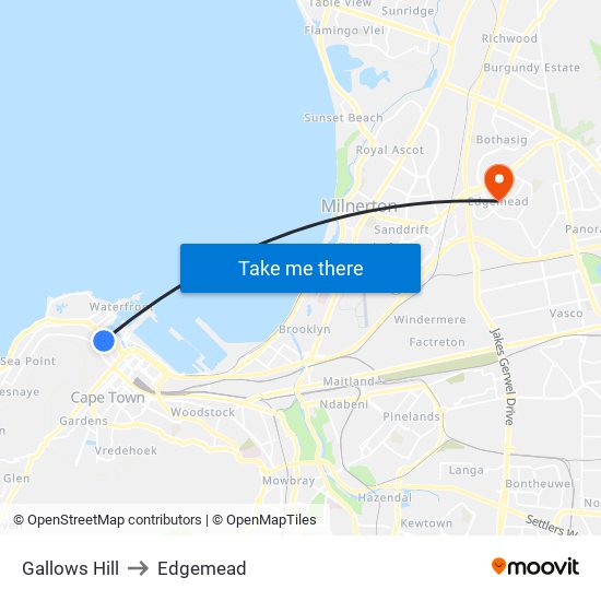 Gallows Hill to Edgemead map