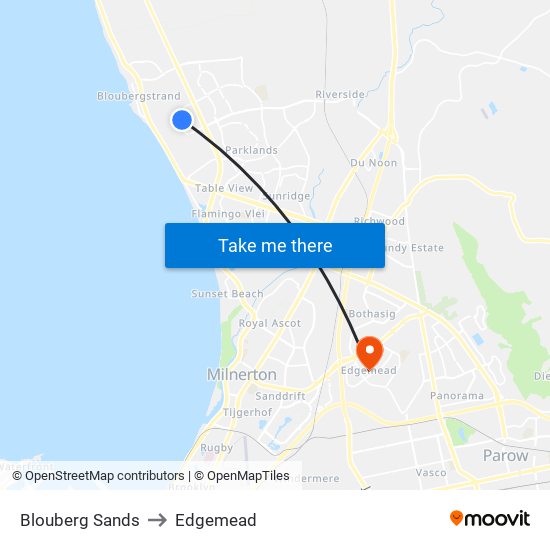 Blouberg Sands to Edgemead map