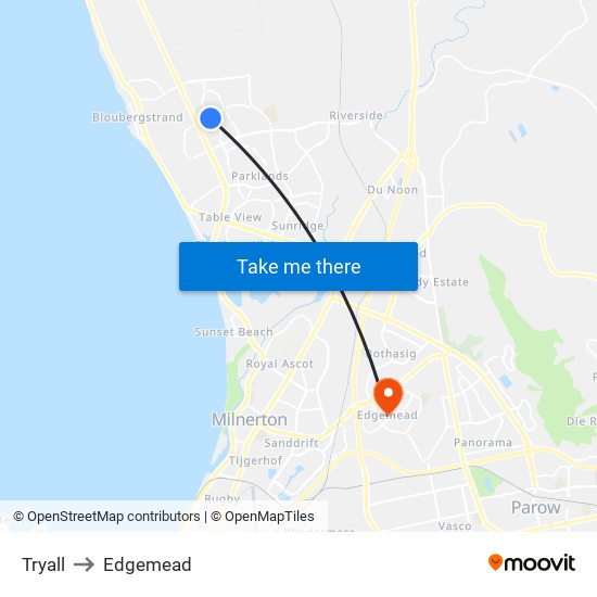 Tryall to Edgemead map