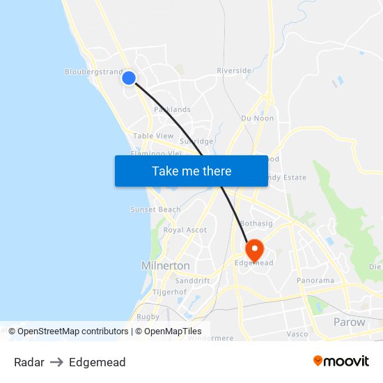 Radar to Edgemead map