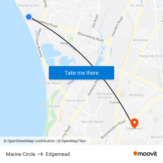 Marine Circle to Edgemead map