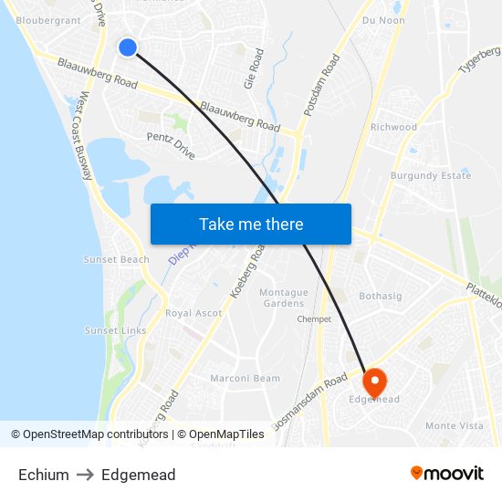 Echium to Edgemead map