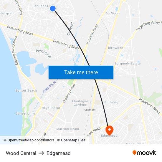 Wood Central to Edgemead map