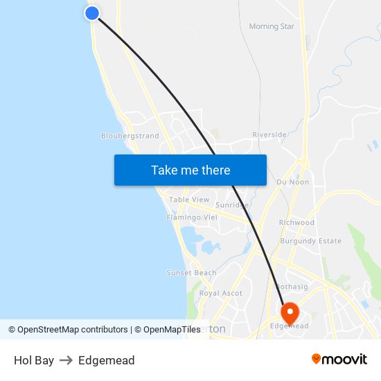 Hol Bay to Edgemead map