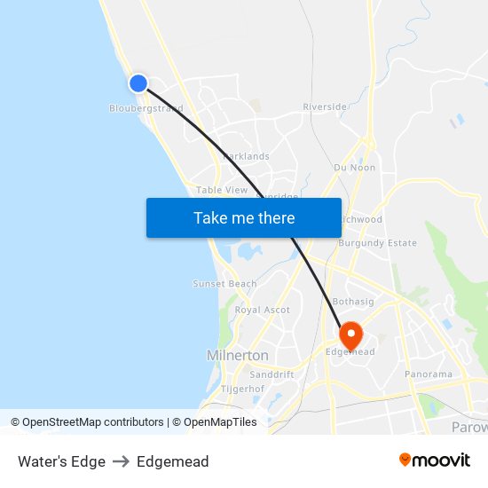 Water's Edge to Edgemead map