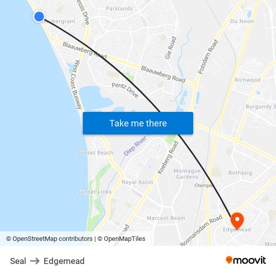 Seal to Edgemead map