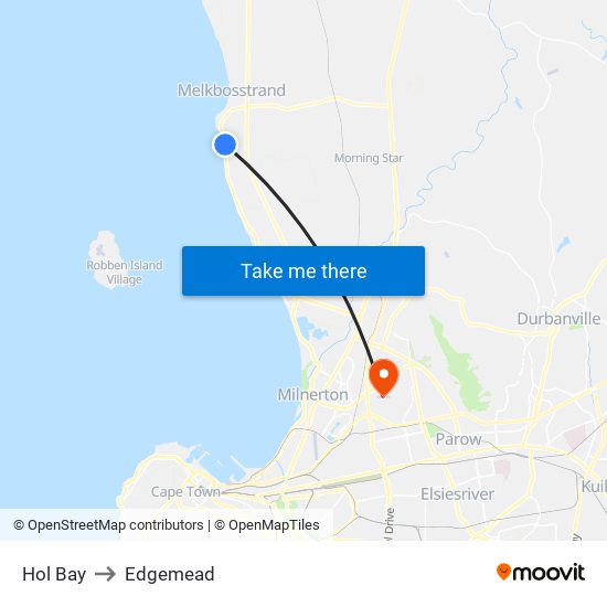 Hol Bay to Edgemead map