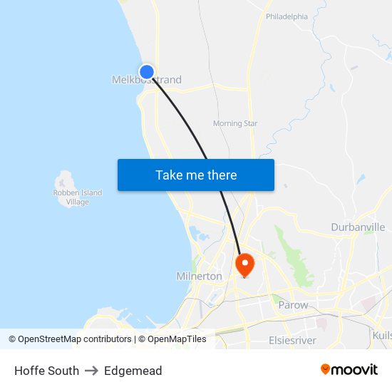 Hoffe South to Edgemead map