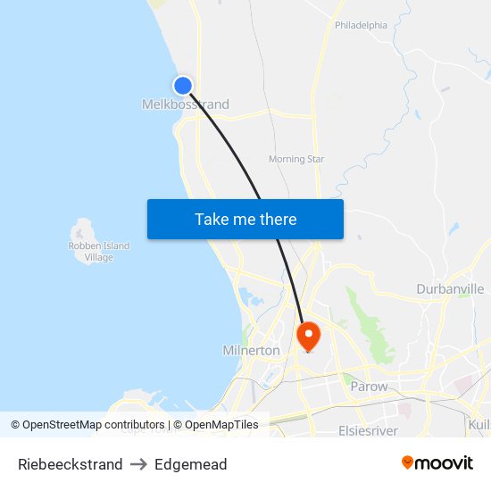 Riebeeckstrand to Edgemead map