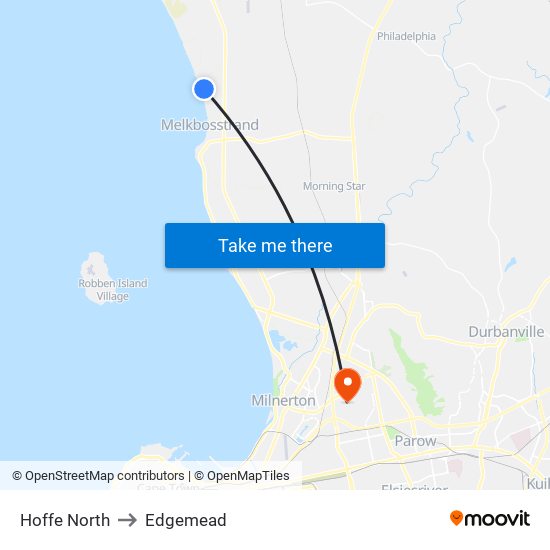 Hoffe North to Edgemead map