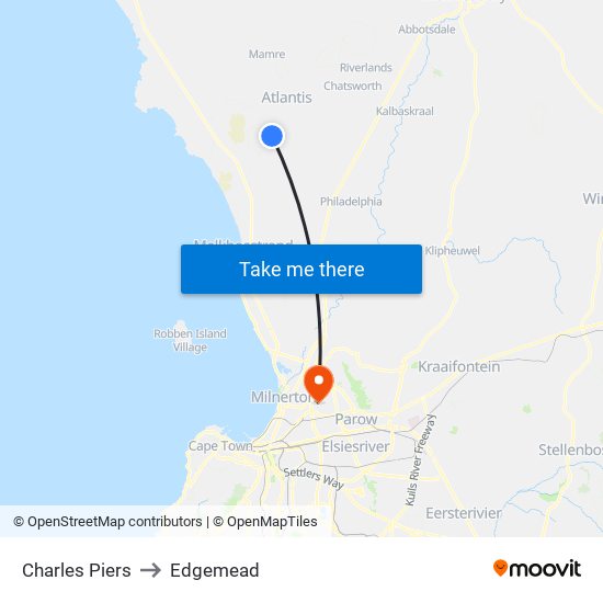 Charles Piers to Edgemead map