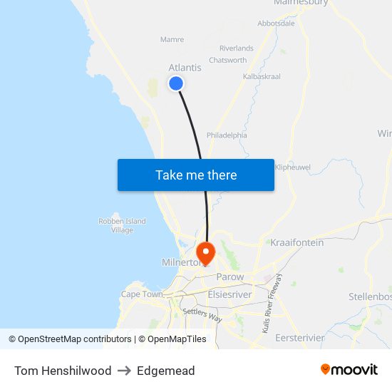 Tom Henshilwood to Edgemead map