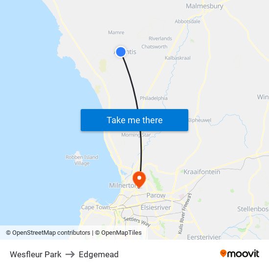 Wesfleur Park to Edgemead map