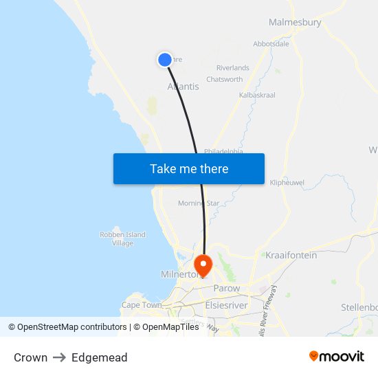 Crown to Edgemead map