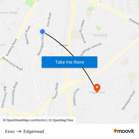 Esso to Edgemead map