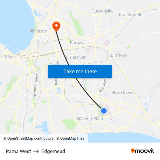 Pama West to Edgemead map