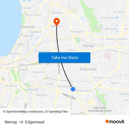 Netreg to Edgemead map