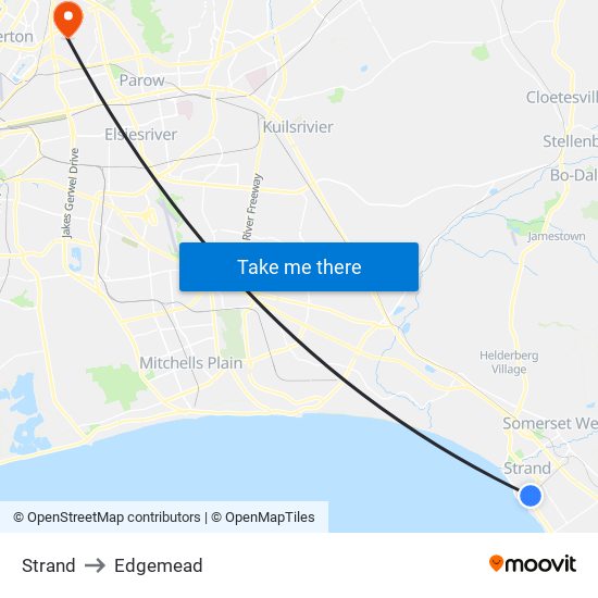 Strand to Edgemead map