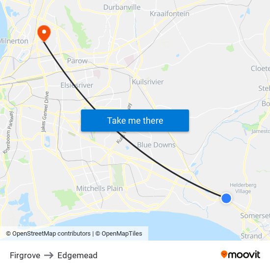 Firgrove to Edgemead map