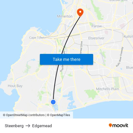 Steenberg to Edgemead map