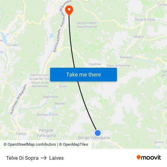 Telve Di Sopra to Laives map