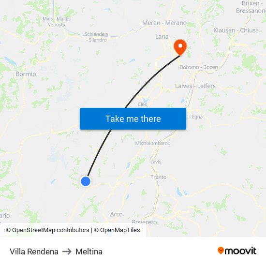 Villa Rendena to Meltina map