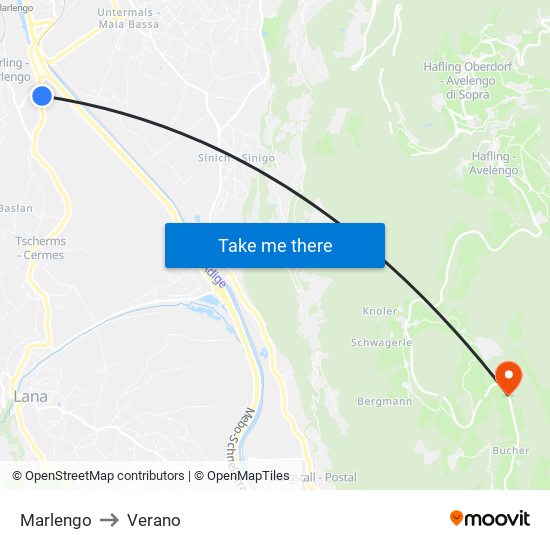 Marlengo to Verano map