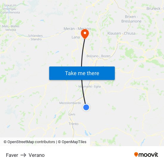 Faver to Verano map