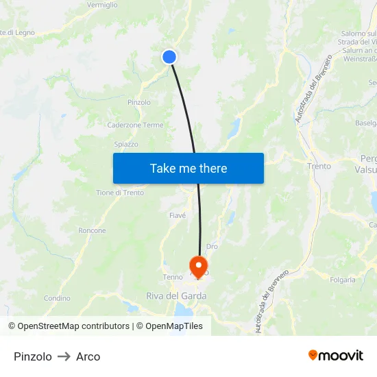 Pinzolo to Arco map