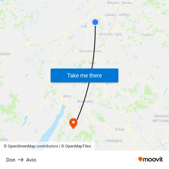Don to Avio map