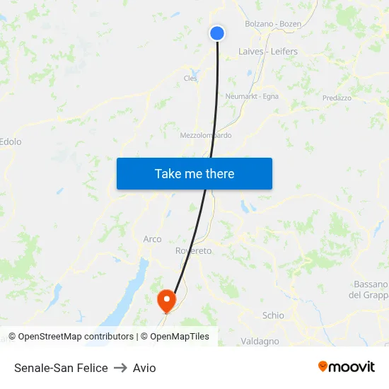 Senale-San Felice to Avio map