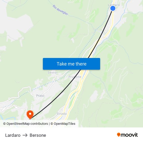 Lardaro to Bersone map