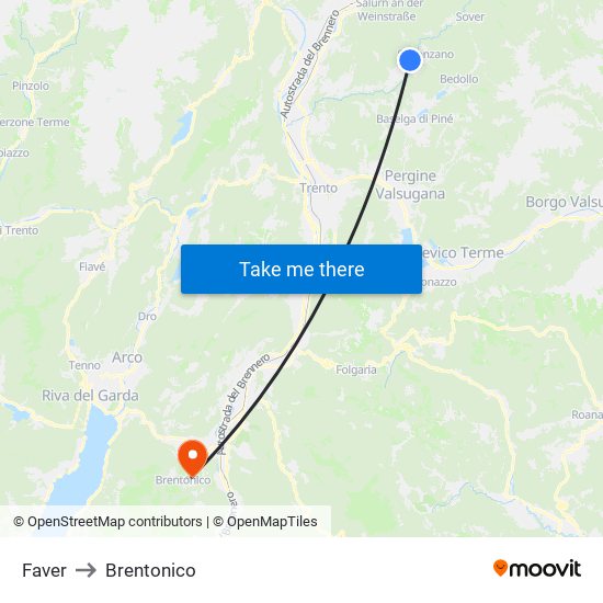 Faver to Brentonico map