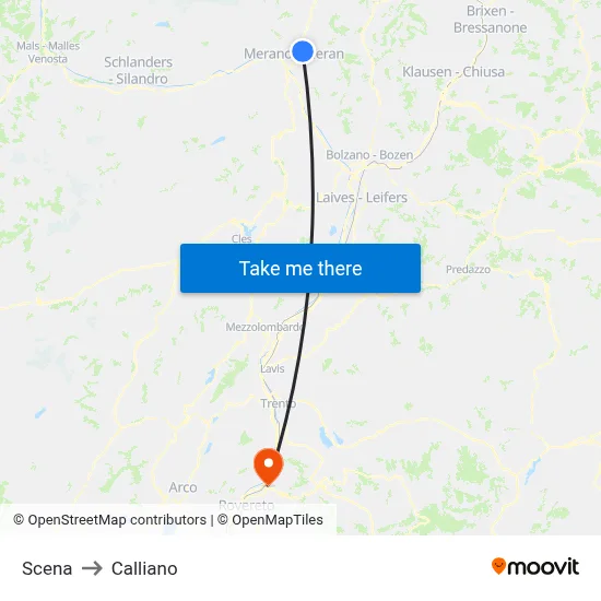Scena to Calliano map