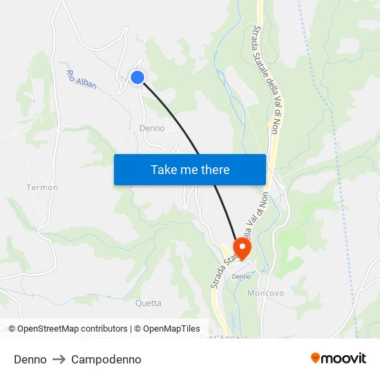 Denno to Campodenno map