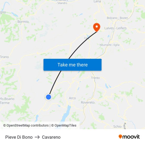 Pieve Di Bono to Cavareno map