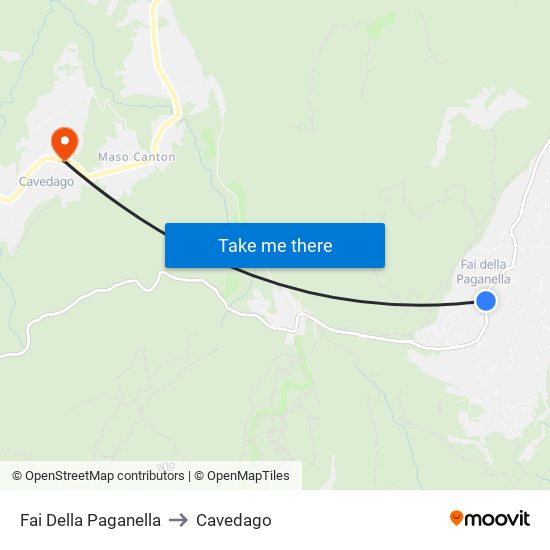 Fai Della Paganella to Cavedago map