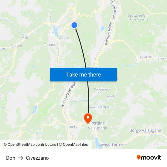 Don to Civezzano map