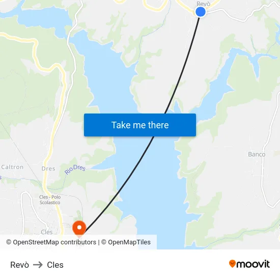 Revò to Cles map