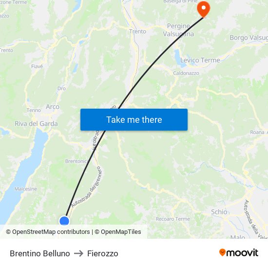 Brentino Belluno to Fierozzo map