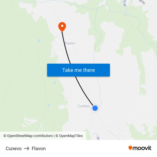 Cunevo to Flavon map