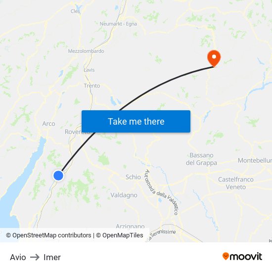 Avio to Imer map