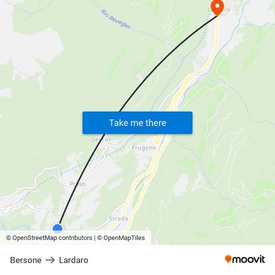 Bersone to Lardaro map