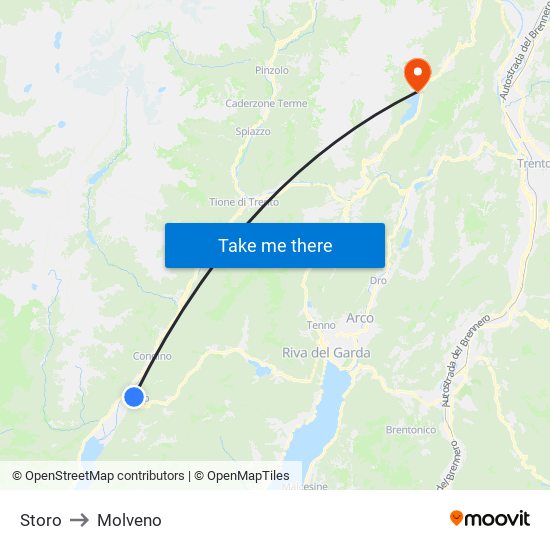 Storo to Molveno map