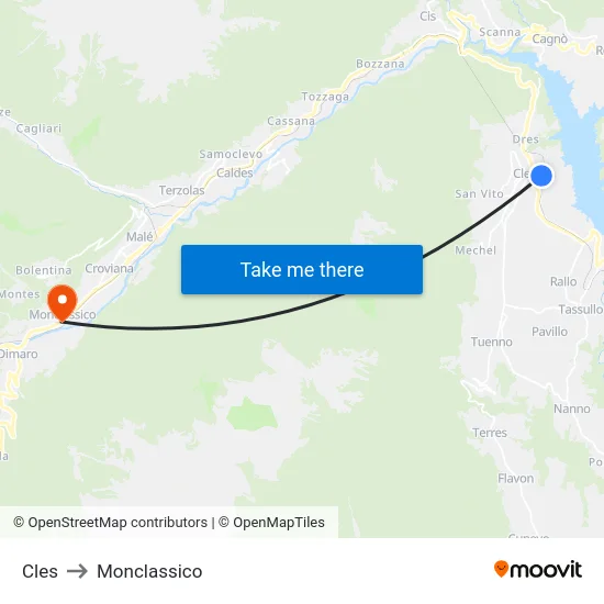 Cles to Monclassico map