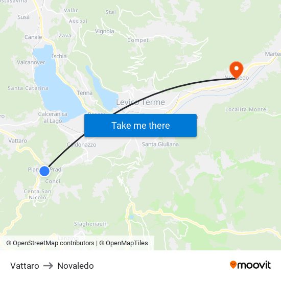 Vattaro to Novaledo map