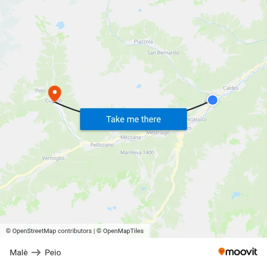 Male to Peio map